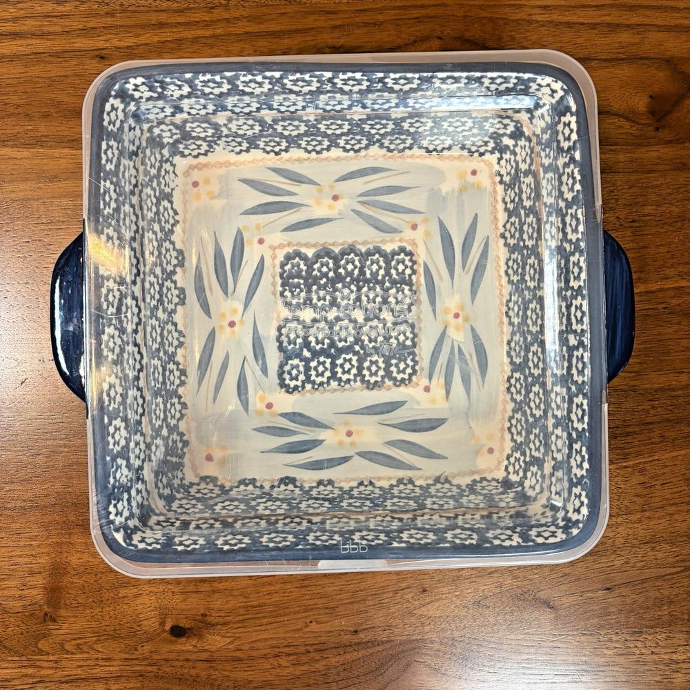 Temp-tations Old World Blue Casserole Dish Set 2.0 QT Lid by Tara